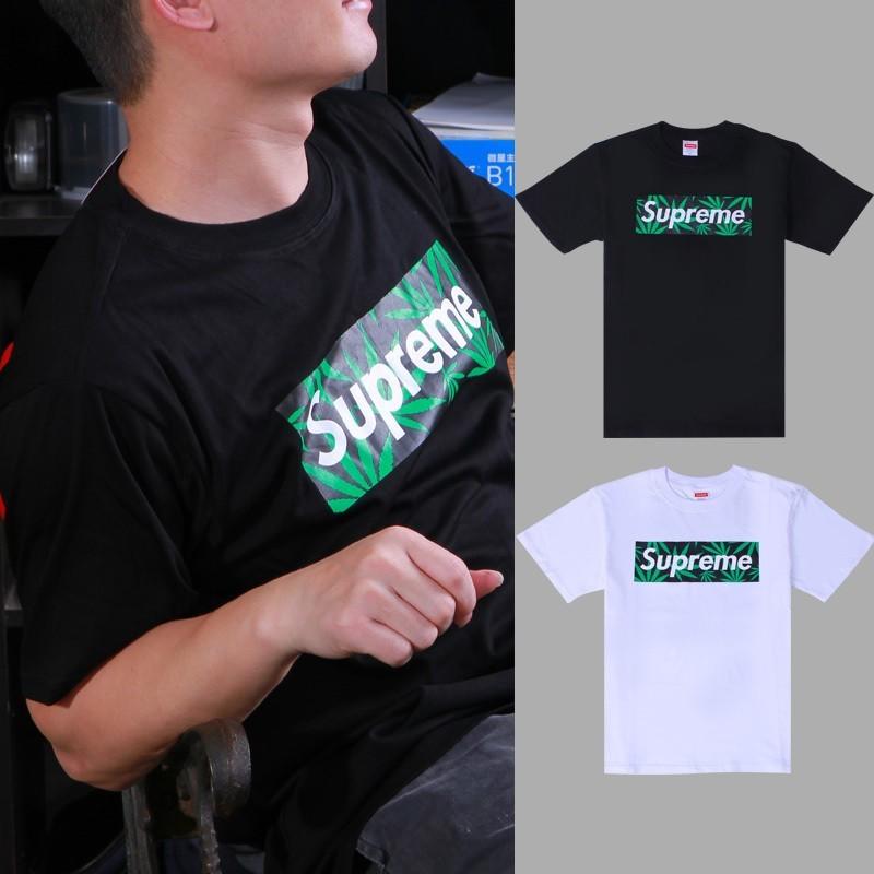 Supreme 短袖t恤綠色大麻葉box 精梳純棉圓領短tee 情侶款男女生潮t Kc501 批發價格可議 露天拍賣