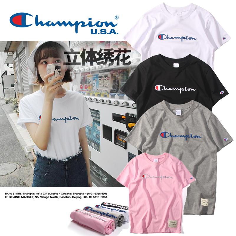 【Free shop】champion 814 冠軍代購正品 經典款刺繡 圓領短袖T恤 5件包郵