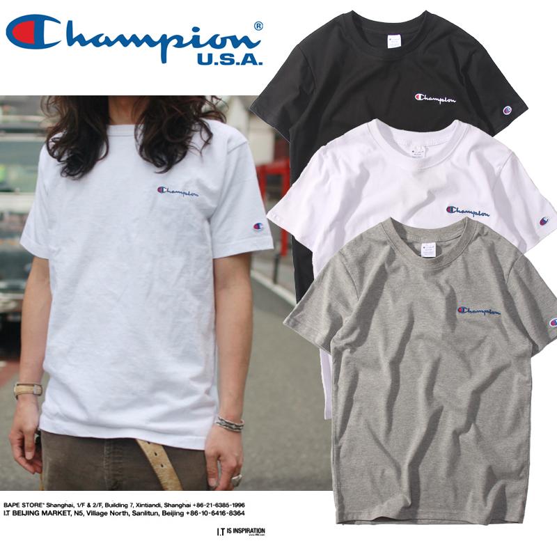 【Free shop】champion 803 冠軍代購正品 經典款刺繡 圓領短袖T恤 5件包郵