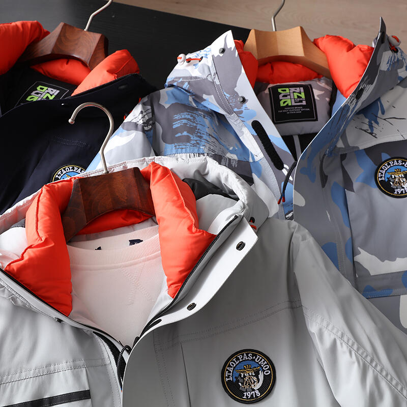 品質保證戶外休閑防風抗寒服男青年連帽潮流工裝外套冬新品90白鴨絨羽絨服