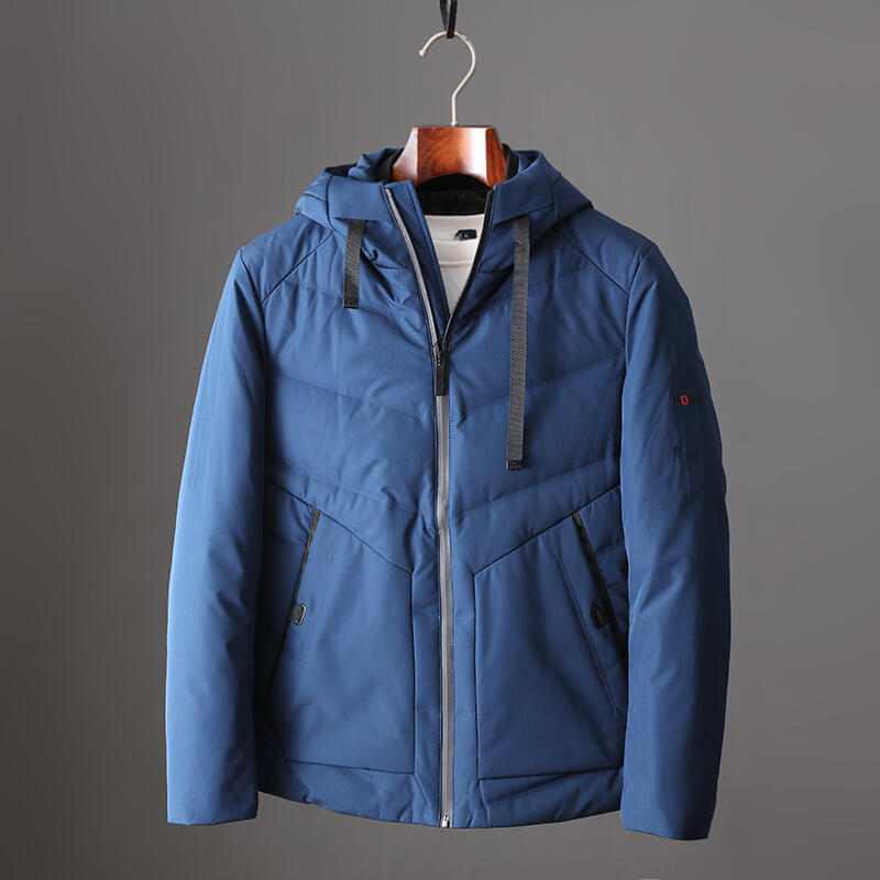 品質保證壓膠直充防跑絨休閑連帽短款羽絨服秋冬季新品純色百搭鴨絨服外套