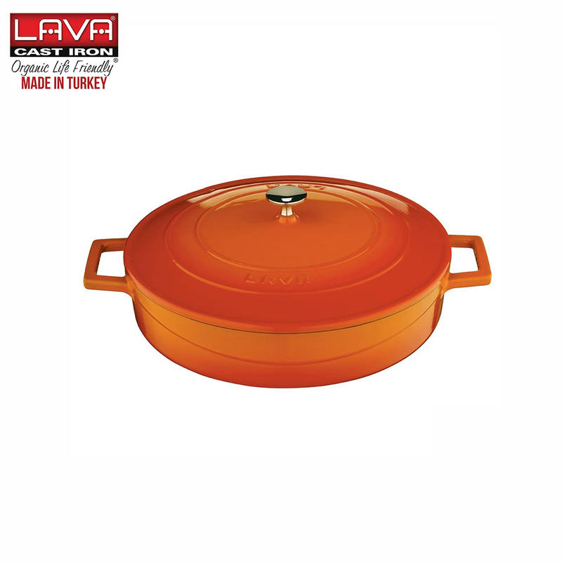 Lava 鑄鐵琺瑯鍋28cm 圓淺鑄鐵鍋湯鍋琺瑯鍋鑄鐵鍋四色任選 露天拍賣