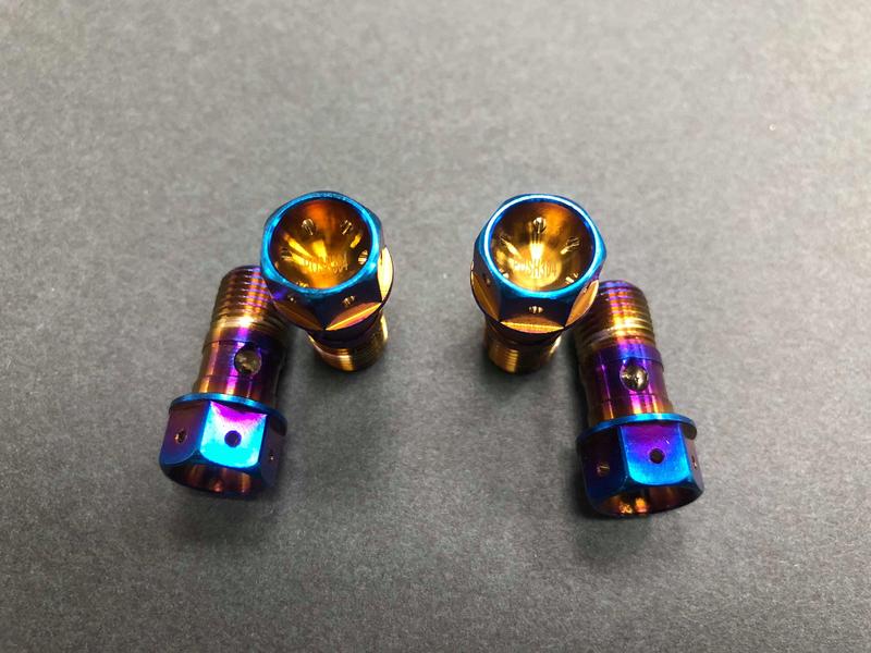 POSH 白鐵鍍鈦螺絲 外六角油管螺絲P1.0 油管螺絲P1.25/Brembo總泵油管螺絲/原廠總泵油管螺絲