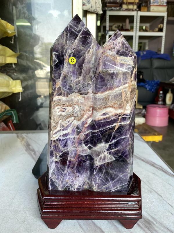 CZZ紫水晶柱雙胞胎黃C (尖頭有瑕疵)