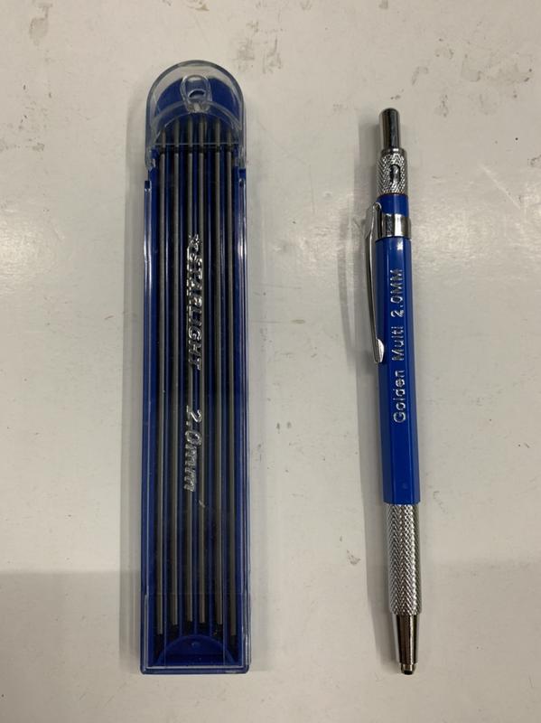 三爪式工程筆 畫線筆 建築用書寫筆 2.0mm 黑芯 製圖木工筆 工作用自動鉛筆 自動筆