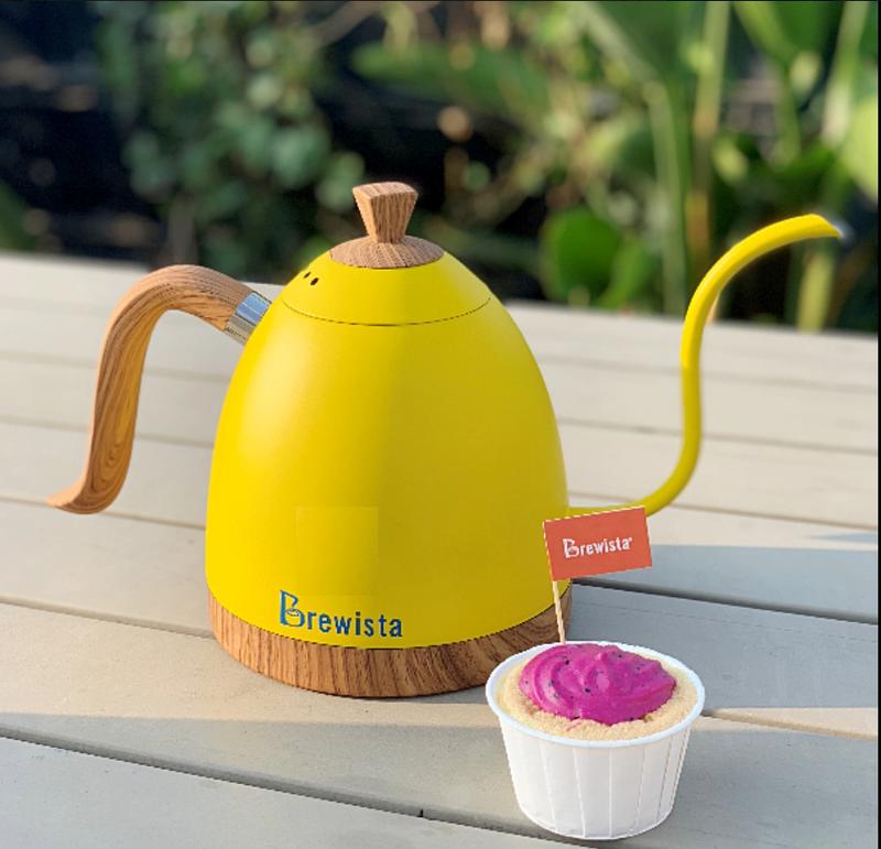免運 限定 Brewista 600ml 細長嘴不銹鋼溫控壺-(熱情.巴西黃色) 輕便易操作.手沖師比賽專用壺