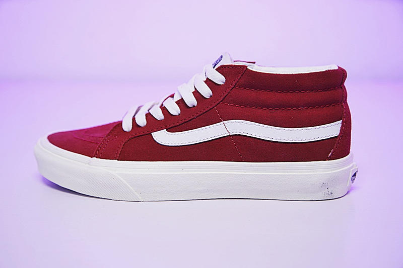 Vans SK8 Mid 男女鞋 紅白 麂皮 舒適 高筒 復古 休閒鞋