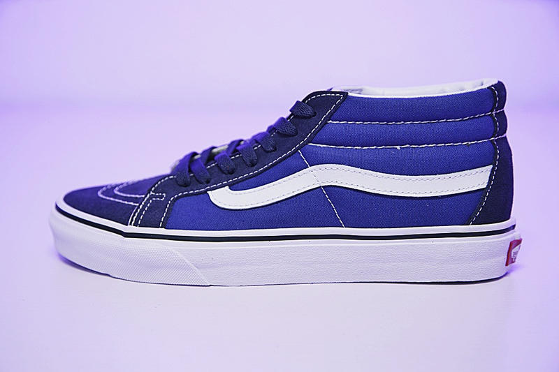 Vans SK8 Mid 男女鞋 藍白 舒適 高筒 復古 休閒鞋