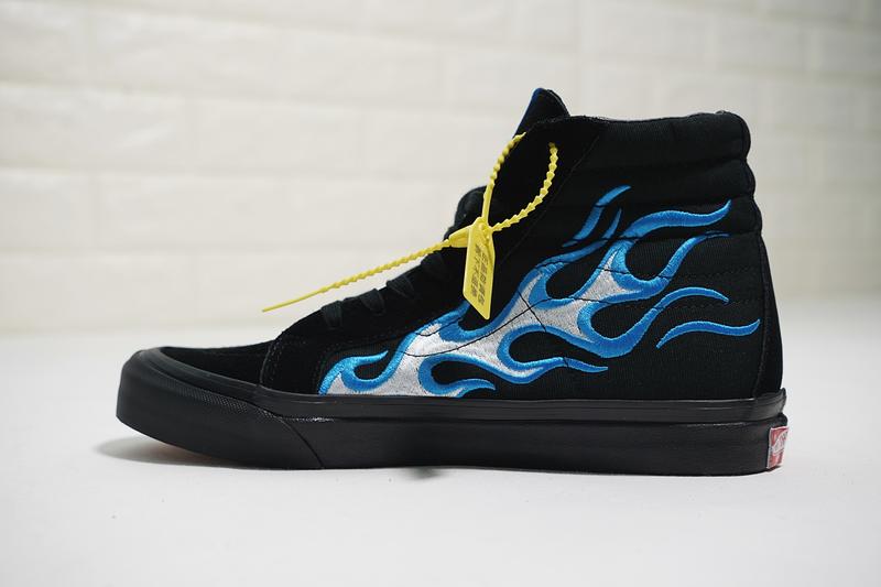 WTAPS x Vans Vault OG SK8-Hi LX Blue Flame 男女鞋 黑藍白 火焰 高筒 休閒鞋