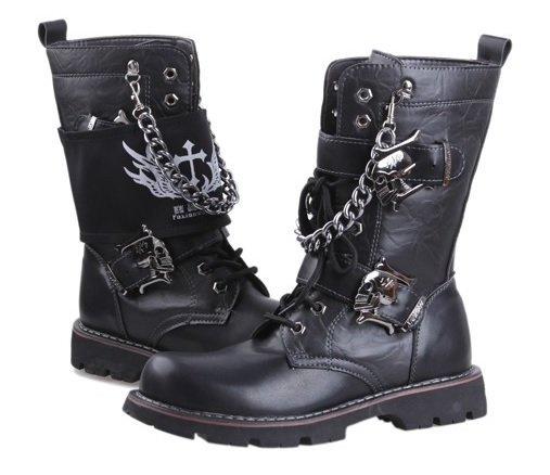 慶開幕免運 男靴專賣鋪骷顱扣環 可拆式個性布 多種穿法 男鞋 男靴子 男皮鞋 男婚禮鞋 男短靴 男長靴 貨號a012 露天拍賣