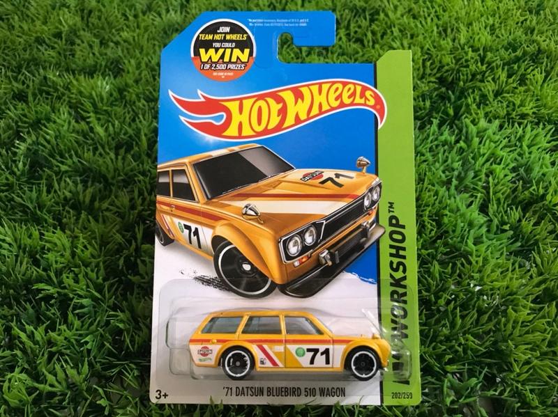 HOTWHEELS 風火輪 1:64 美版 '71 Datsun Bluebird 510 Wagon 黃色