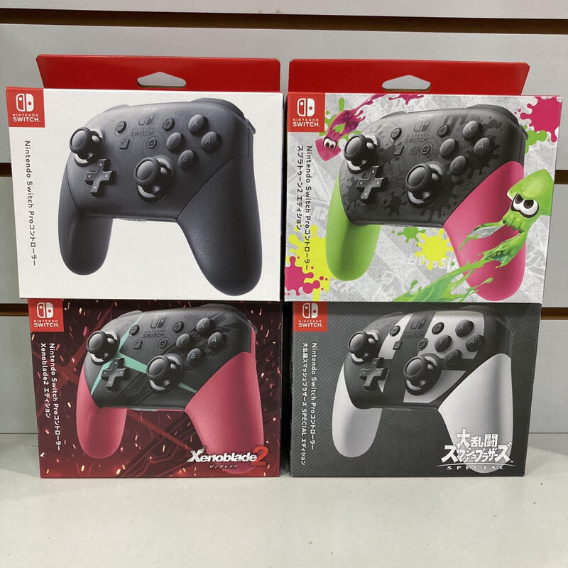 現貨ns Switch Pro 手把任天堂台灣公司貨黑色異度神劍明星大亂鬥漆彈大作戰2 無線控制器 露天拍賣