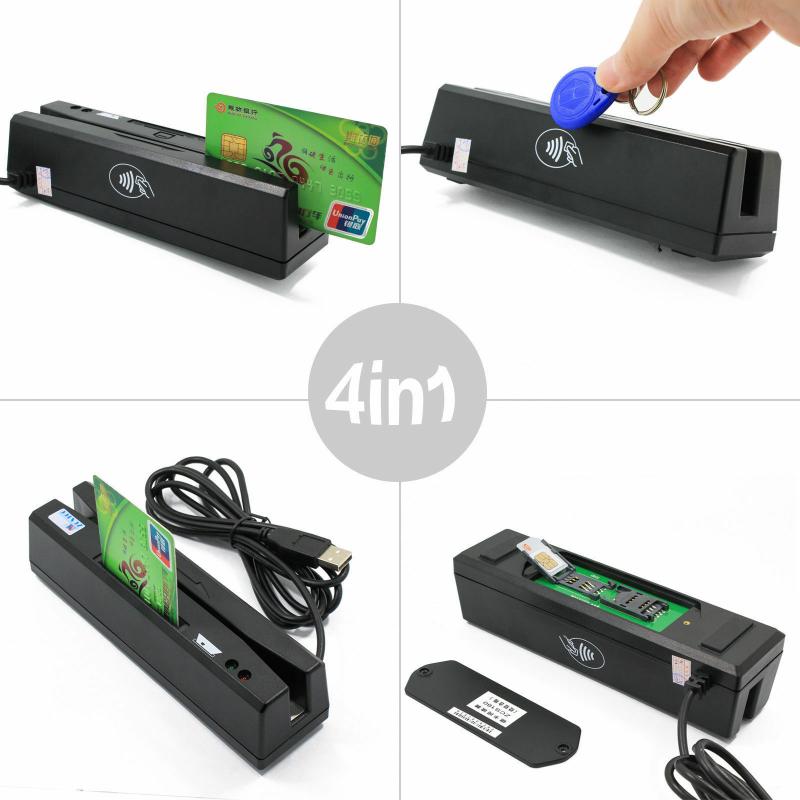 ZCS160 4-in-1 Magnetic Stripe Card Reader + EMV/IC Chip/RFID/PSAM Reader Writer