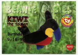 Series 3 Birthday TY Beanie Babies BBOC Card - 1998 HOLIDAY TEDDY MAGENTA 