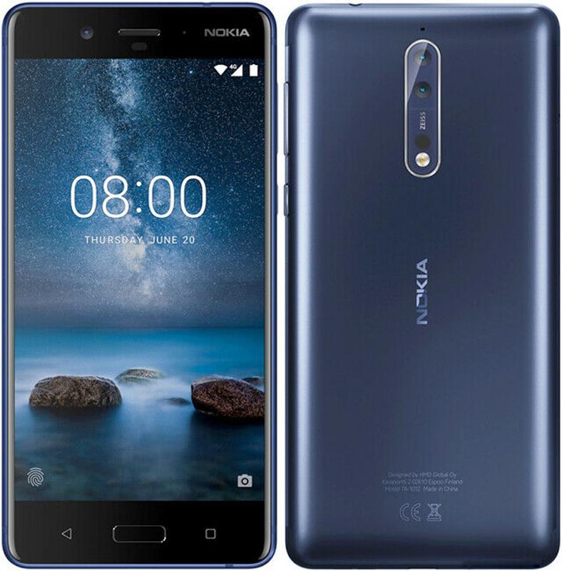 原裝諾基亞8 單/雙sim android 4g lte 4gb ram 64gb rom手機13mp 5.3“