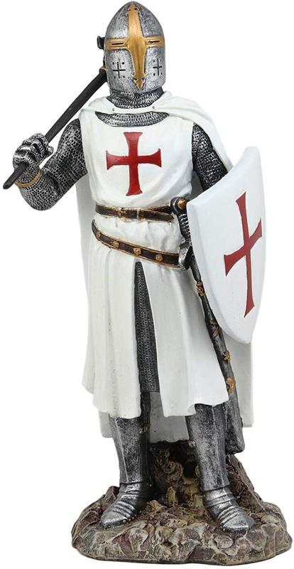 ebros白色披風填充中世紀十字軍 axeman figurine公仔
