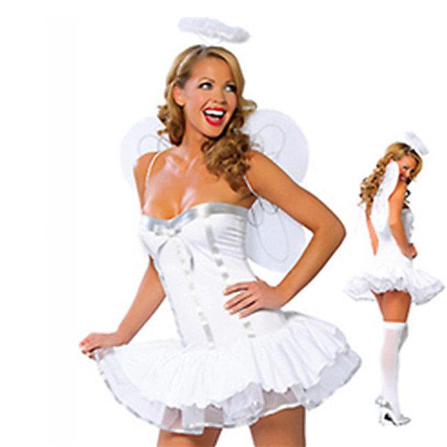 如圖 網襪白色性感天使服制服派對服裝萬圣節服colsplay天使裝表演服演出服 露天拍賣