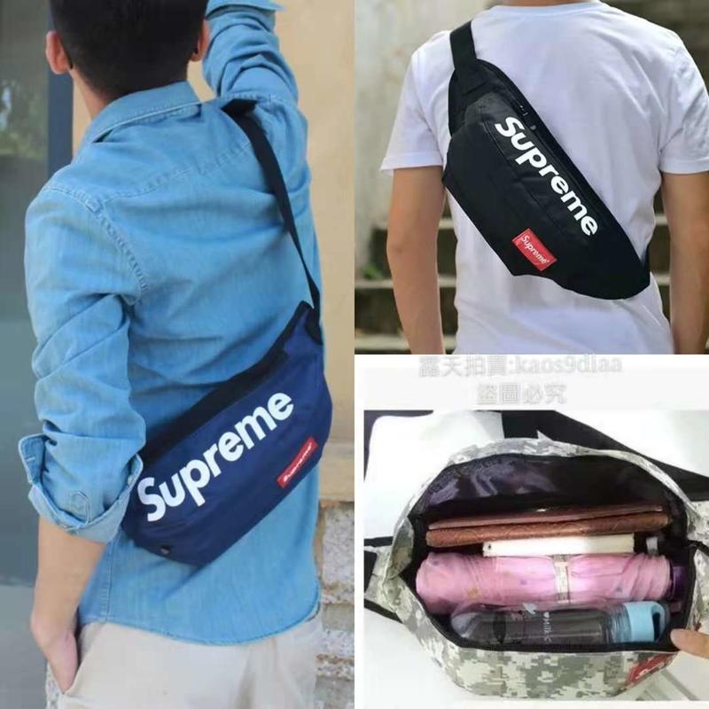 現貨supreme 腰包男女戶外運動休閑腰包手機包後背包收錢包帆布胸包單肩斜挎包迷彩死飛包斜背包斜挎包 露天拍賣