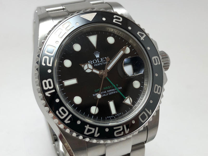 黃忠政名錶交流 Rolex 勞力士 GMT-Master 2 116710LN 黑面綠針 兩地時間