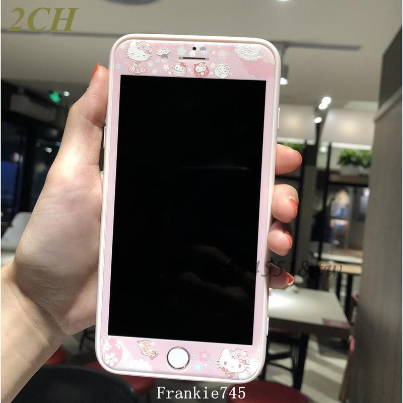 熱銷 Frankie Hello Kitty I8貓咪iphone6浮雕保護貼i7plus手機殼6s滿版鋼化玻 露天拍賣