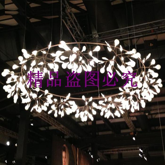 現代簡約螢火蟲枝形葉片led雪花吊燈創意客廳圓形吊燈餐廳吊燈