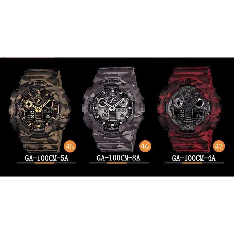 全新正品熱賣款CASIO卡西歐G-SHOCK GA-100 黑金迷彩數字指針雙顯錶款運動手錶情侶手錶潛水手錶| 露天拍賣