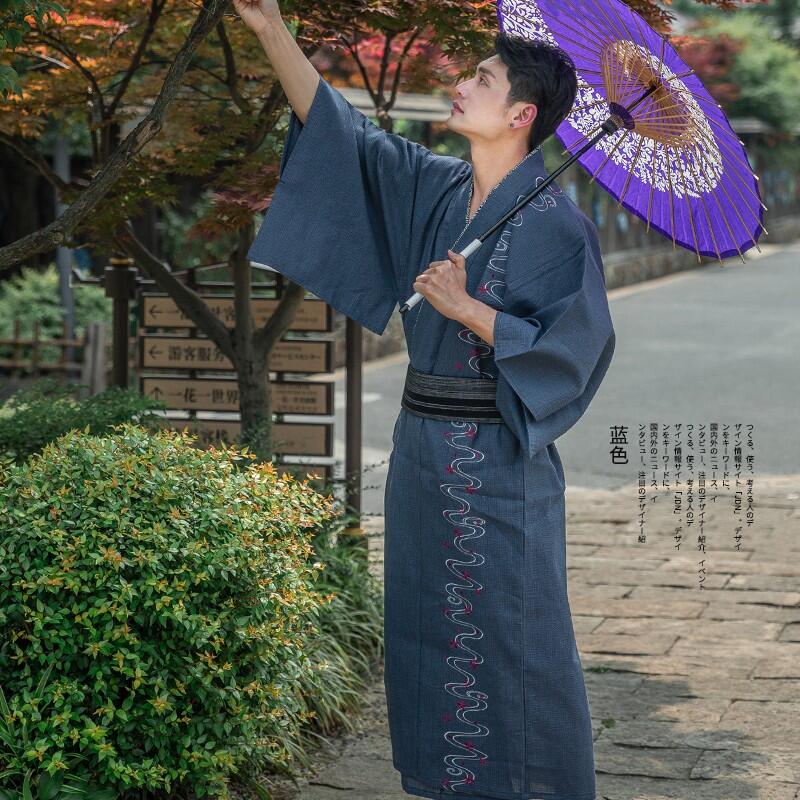 日本傳統男士和服浴衣花火大會夏日祭日系和風家居服全棉透氣 露天拍賣