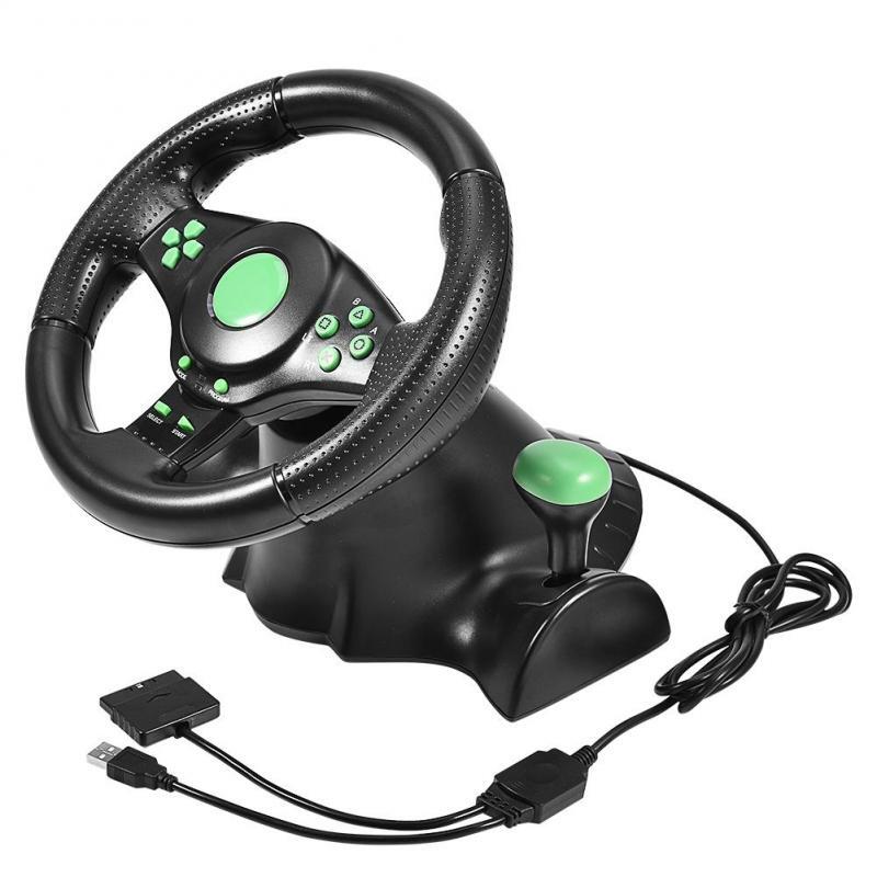 適用於 Xbox 360 / Ps2 / Ps3 / Pc Usb 的 Huida 遊戲減震賽車方向盤踏板