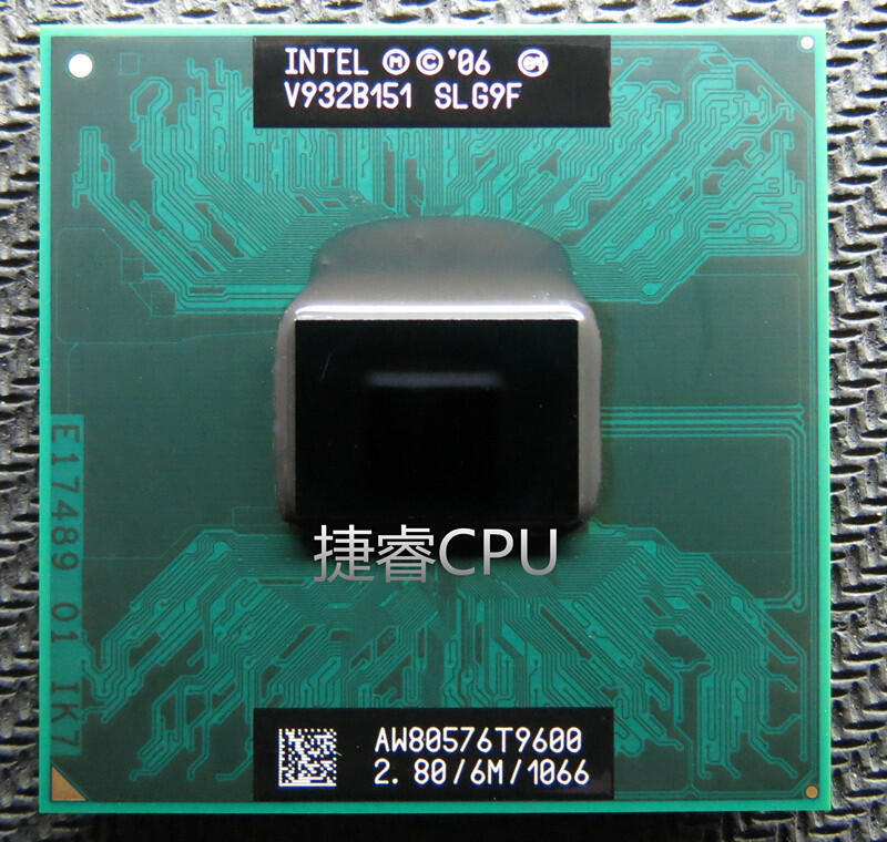 【人氣好貨】T9600 2.8 6M E0步進原裝正式版CPU 通用P9600 T9900 PM45平台  露天拍賣