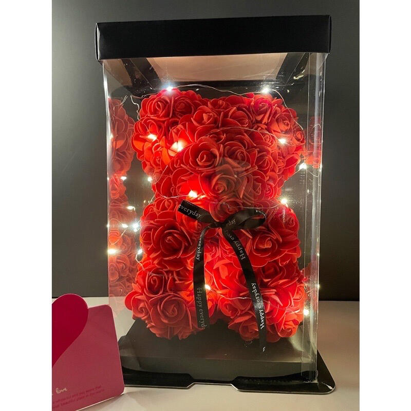 Bj商城 浪漫小熊 玫瑰花熊玫瑰小熊熊熊花玫瑰熊花玫瑰花紅玫瑰熊玫瑰花熊熊熊熊交換禮物聖誕禮物 露天拍賣