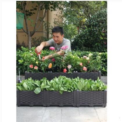 陽臺種菜神器種植箱蔬菜養花盆栽種菜家庭陽臺塑料花盆樓頂菜園箱 露天拍賣