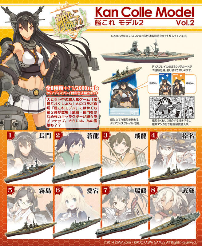 B-F-TOYS艦娘2 1/2000 日本戰列艦榛名/霧島半成品艦船模型全新