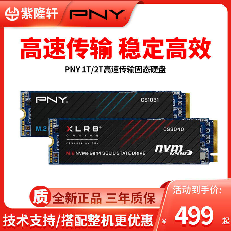 【L請湊滿500下標】美商PNY 2TB CS3040 M.2 PCIE 4.0 2280NVME臺式機SSD固態硬盤1
